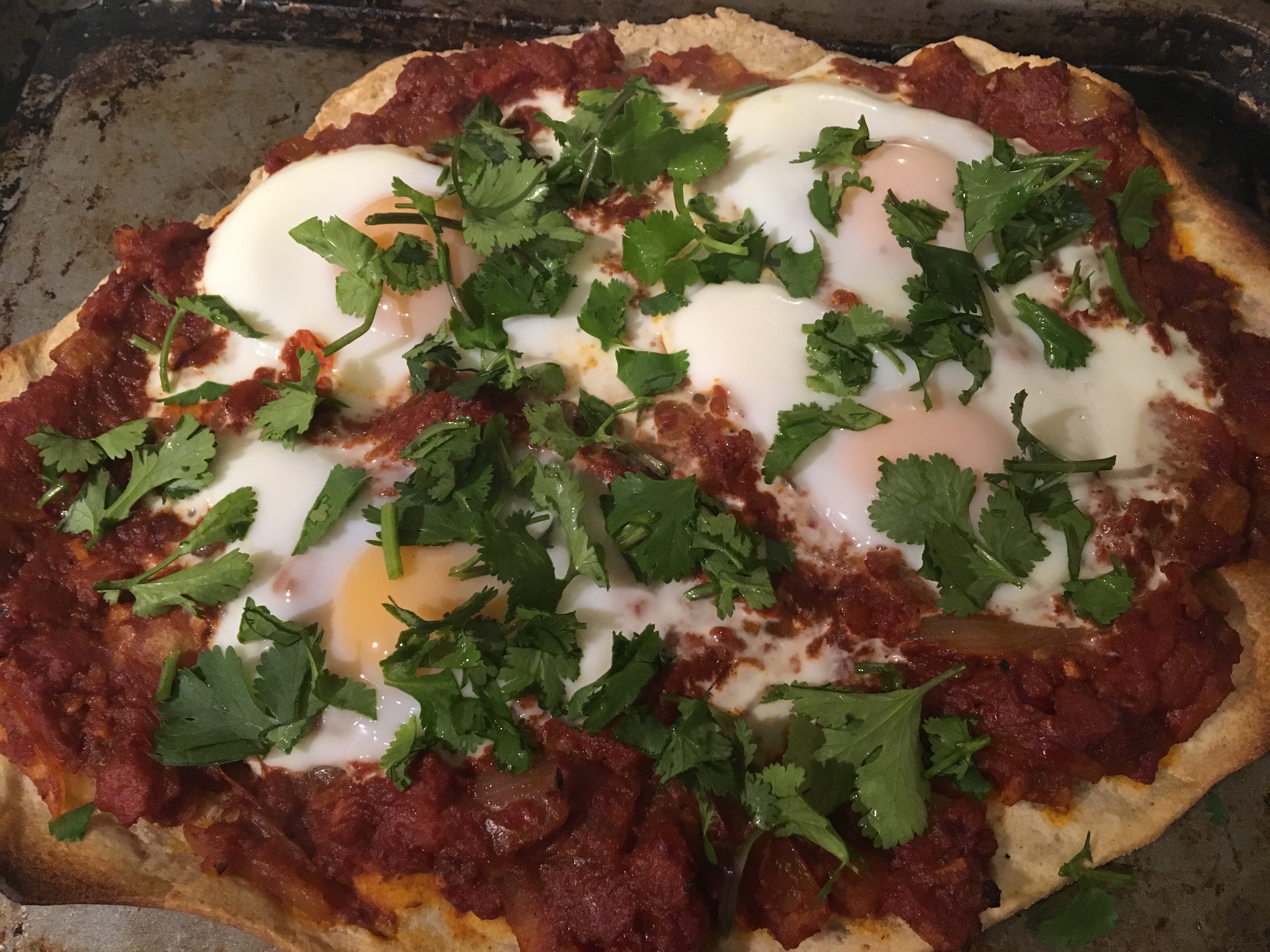 January: Shakshuka flat bread